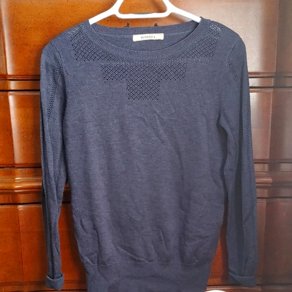 Sessun women's Lazarus sweater, cornflower blue, size S